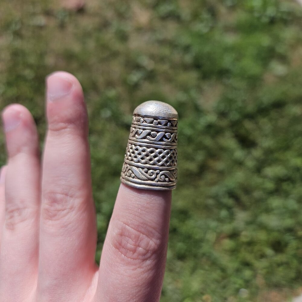 925 Sterling Silver Vintage Thimble Size 5.5 16mm Inside Diameter